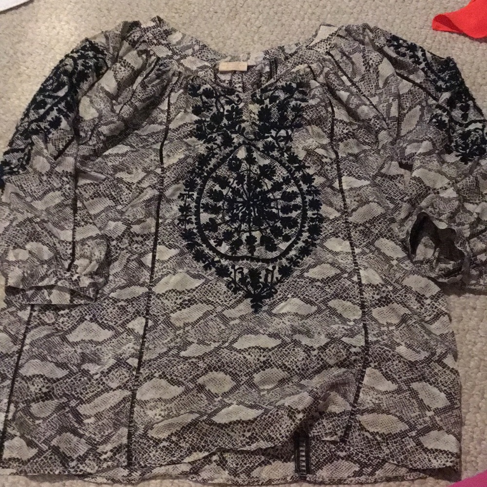 Silk snakeskin print top